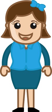 cartoon of happy woman